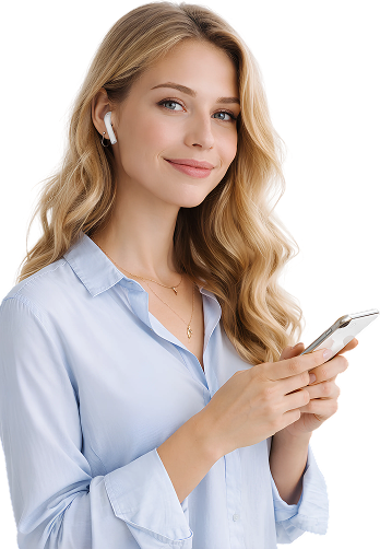 Дівчина з телефоном у руках